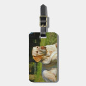 Gelbes Labrador retriever Gepäckanhänger (Vorderseite vertikal)