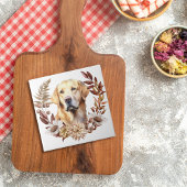 Gelbes Labrador Retriever Herbstkranz Fliese