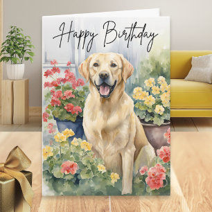 Gelbes Labrador Retriever-Hund Bild Geburtstag Karte