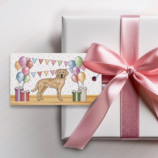 Gelbes Labrador Retriever Hund farbenfrohe Geburt Geschenkanhänger
