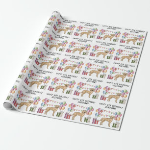 Gelbes Labrador Retriever Hund farbenfrohe Geburt Geschenkpapier