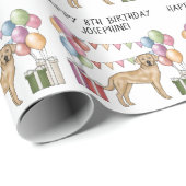 Gelbes Labrador Retriever Hund farbenfrohe Geburt Geschenkpapier (Rolleneckpunkt)