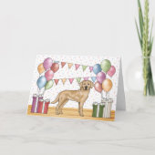 Gelbes Labrador Retriever Hund farbenfrohe Geburt Karte (Vorderseite)
