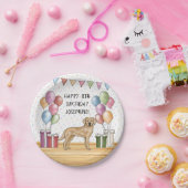 Gelbes Labrador Retriever Hund farbenfrohe Geburt Pappteller (Party)