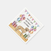 Gelbes Labrador Retriever Hund farbenfrohe Geburt Serviette (Ecke)