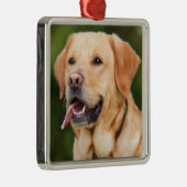 Gelbes Labrador Retriever Hund - Labrador Ornament Aus Metall (Rechts)