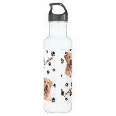 Gelbes Labrador Retriever Hund Pawprint Edelstahlflasche (Rückseite)