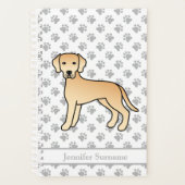 Gelbes Labrador Retriever Hund und Paws & Text Planer (Vorderseite)