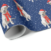 Gelbes Labrador Retriever in der Weihnachtsmannmüt Geschenkpapier (Rolleneckpunkt)