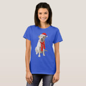 Gelbes Labrador Retriever in der Weihnachtsmannmüt T-Shirt (Vorne ganz)