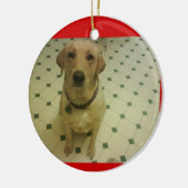 gelbes Labrador retriever Keramik Ornament (Links)