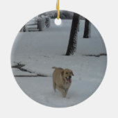 gelbes Labrador retriever Keramik Ornament (Hinten)