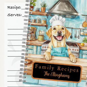 Gelbes Labrador Retriever Koch Spiral Rezeptbuch Notizblock
