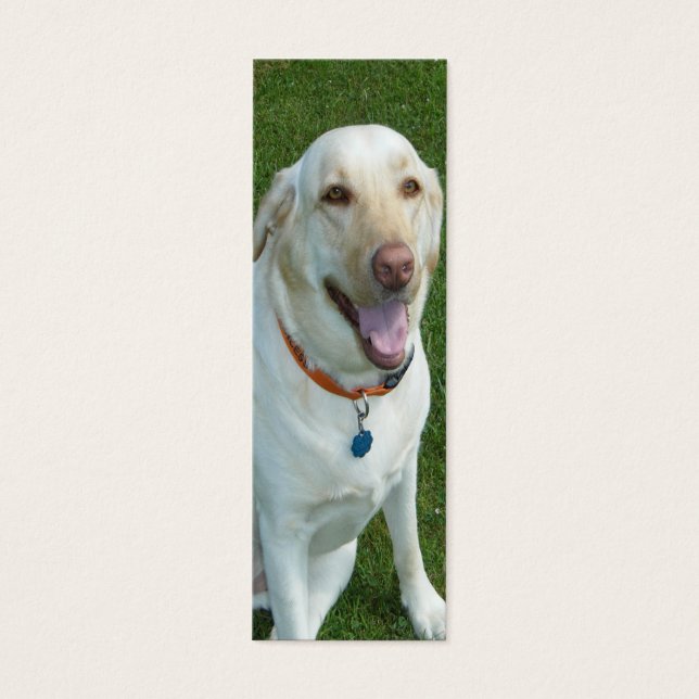 Gelbes Labrador Retriever Lesezeichen mit Initiale (Vorderseite)