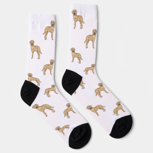 Gelbes Labrador Retriever Niedlich Cartoon Dog Mus Socken (Rechts)