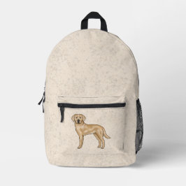 Gelbes Labrador Retriever Niedlicher Cartoon Dog B Bedruckter Rucksack