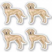 Gelbes Labrador Retriever Niedlicher Cartoon Labra Aufkleber (Vorderseite)