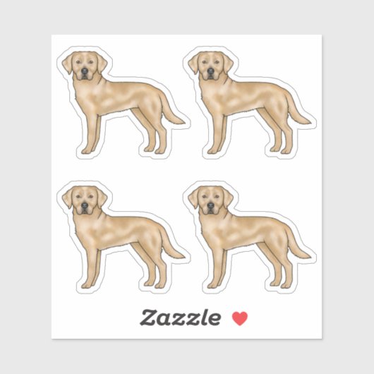 Gelbes Labrador Retriever Niedlicher Cartoon Labra Aufkleber (Blatt)