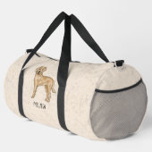 Gelbes Labrador Retriever Niedlicher Cartoon Labra Duffle Bag (Rechte Ecke)
