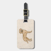 Gelbes Labrador Retriever Niedlicher Cartoon Labra Gepäckanhänger (Vorderseite vertikal)