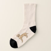 Gelbes Labrador Retriever Niedlicher Cartoon Labra Socken (Links - Außen)