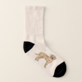 Gelbes Labrador Retriever Niedlicher Cartoon Labra Socken (Rechts - Außen)