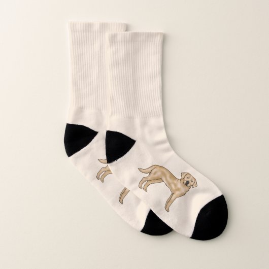 Gelbes Labrador Retriever Niedlicher Cartoon Labra Socken (Paar)
