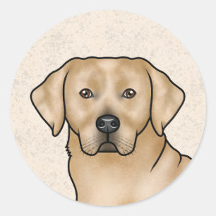Gelbes Labrador Retriever Niedlicher Labrador Dog Runder Aufkleber