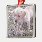 Gelbes Labrador retriever Ornament Aus Metall (Links)
