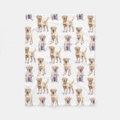 Gelbes Labrador Retriever Pattern Hund Lover Fleecedecke (Vorderseite)
