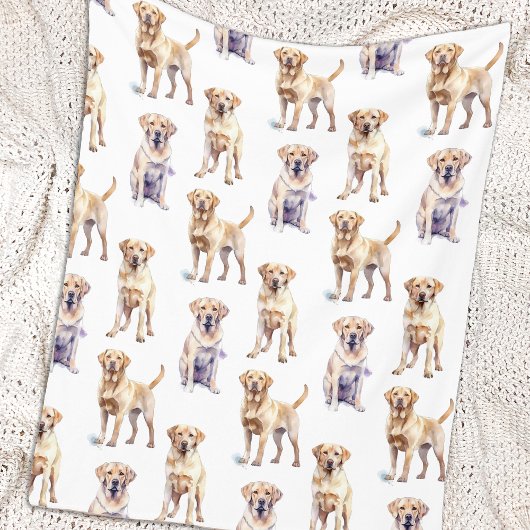 Gelbes Labrador Retriever Pattern Hund Lover Fleecedecke
