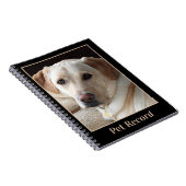 Gelbes Labrador Retriever Pet Record Notizblock (Rechte Seite)