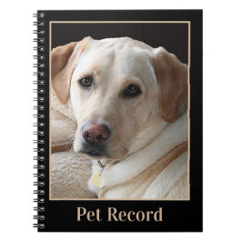 Gelbes Labrador Retriever Pet Record Notizblock