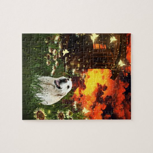 Gelbes Labrador Retriever Puzzle (Horizontal)