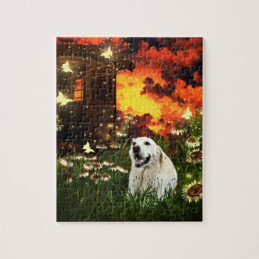 Gelbes Labrador Retriever Puzzle (Vertikal)