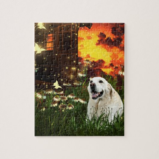 Gelbes Labrador Retriever Puzzle (Vertikal)