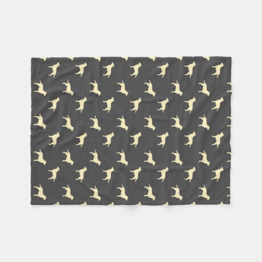 Gelbes Labrador-Retriever-Silhouette-Muster Fleecedecke (Vorderseite (Horizontal))