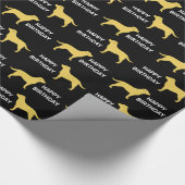 Gelbes Labrador-Retriever-Silhouette-Muster Geschenkpapier (Ecke)