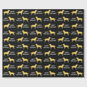 Gelbes Labrador-Retriever-Silhouette-Muster Geschenkpapier (Flach)
