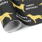 Gelbes Labrador-Retriever-Silhouette-Muster Geschenkpapier (Rolleneckpunkt)