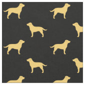 Gelbes Labrador-Retriever-Silhouette-Muster Stoff (Nahaufnahme)
