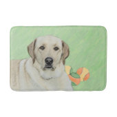 Gelbes Labrador Retriever & Tennis Balls Malerei Badematte (Vorderseite)