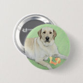 Gelbes Labrador Retriever & Tennis Balls Malerei Button (Vorne & Hinten)