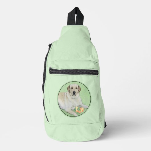 Gelbes Labrador Retriever & Tennis Balls Malerei Crossbody Bag (Vorderseite)