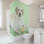 Gelbes Labrador Retriever & Tennis Balls Malerei Duschvorhang (Beispiel)