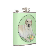 Gelbes Labrador Retriever & Tennis Balls Malerei Flachmann (Rechts)