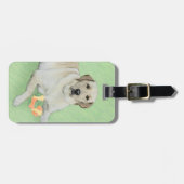 Gelbes Labrador Retriever & Tennis Balls Malerei Gepäckanhänger (Vorderseite horizontal)