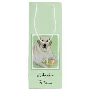 Gelbes Labrador Retriever & Tennis Balls Malerei Geschenktüte Für Weinflaschen