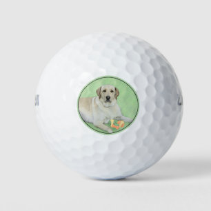 Gelbes Labrador Retriever & Tennis Balls Malerei Golfball