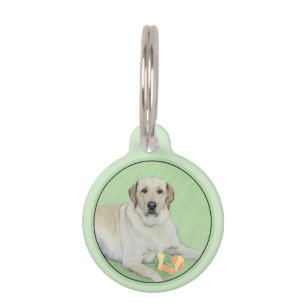 Gelbes Labrador Retriever & Tennis Balls Malerei Haustiermarke